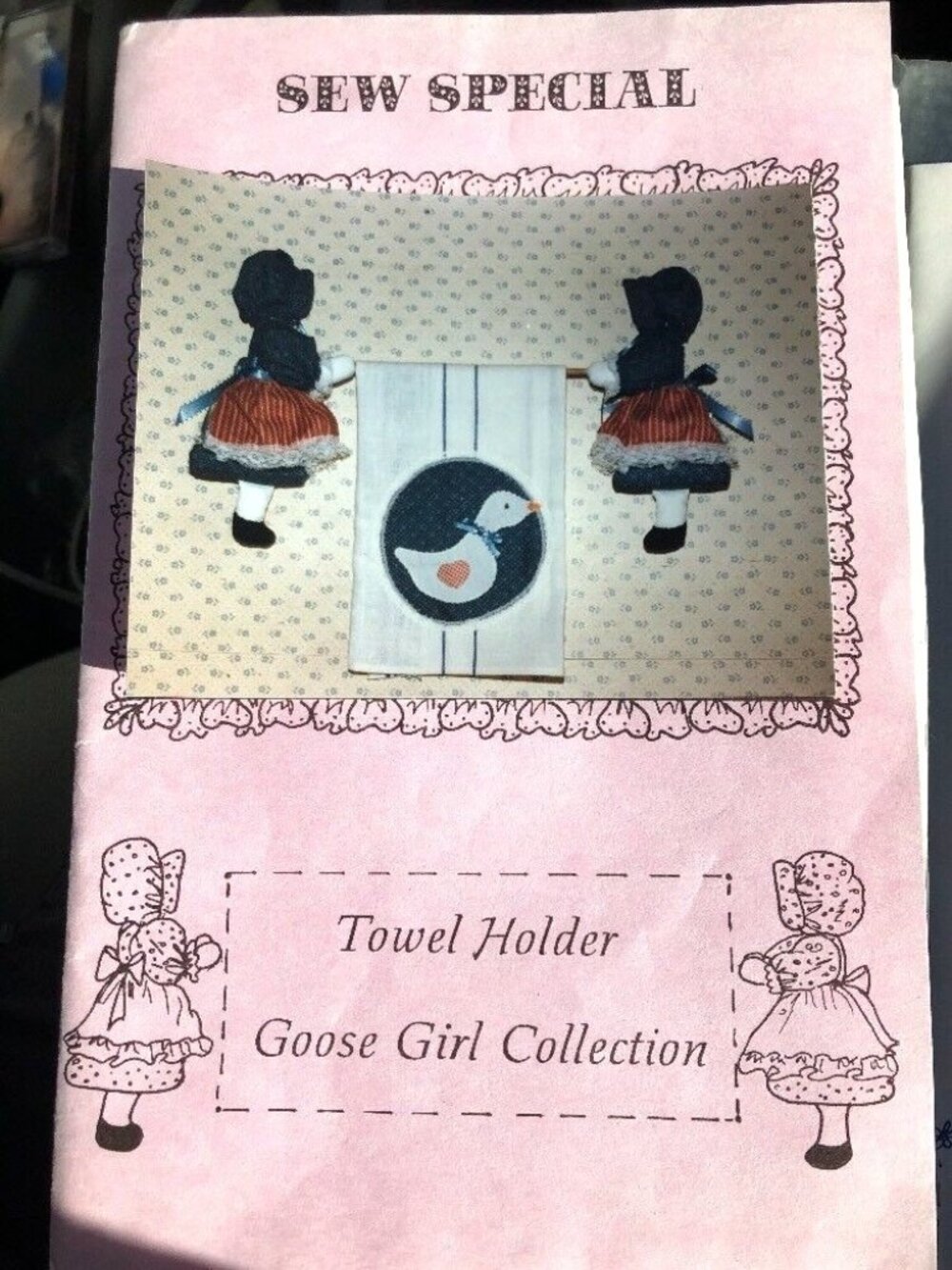 Goose Girl Towel Holder Kitty Cat Broom Best Friends Cover Sew Special Pattern - Picture 2 of 11